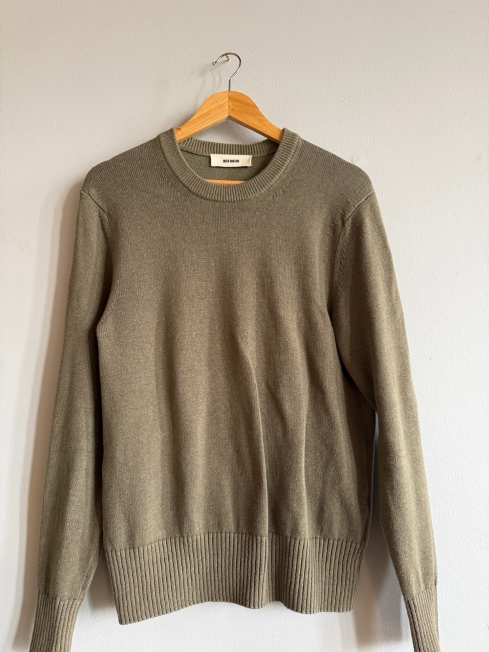 Buck Mason Cotton Wool Hemp Crew Sweater | Olive | Men's S